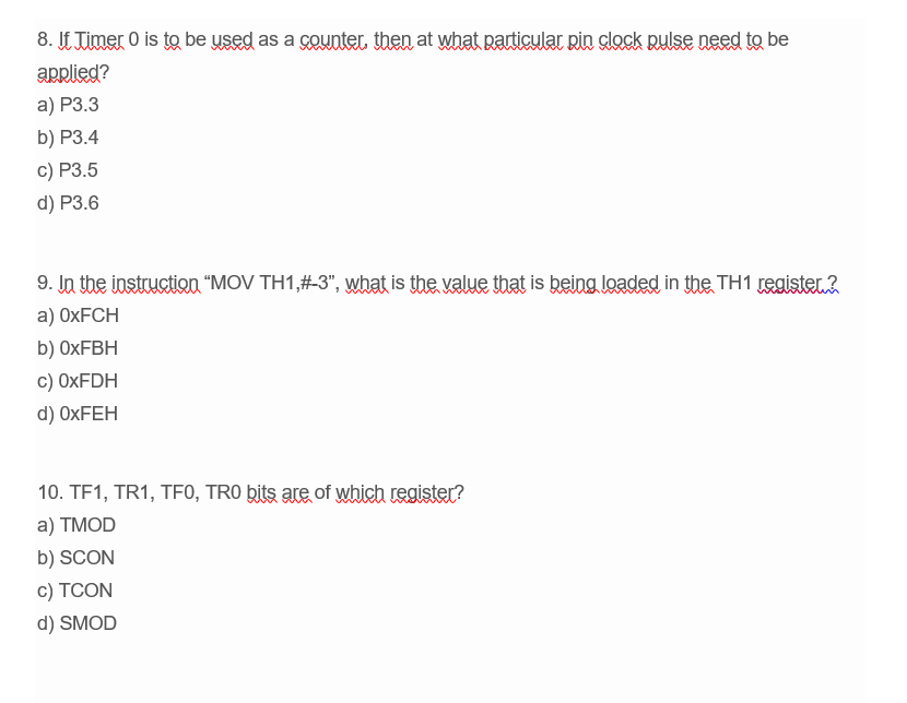 Solved 1. What is the clock source for the timers? a) some