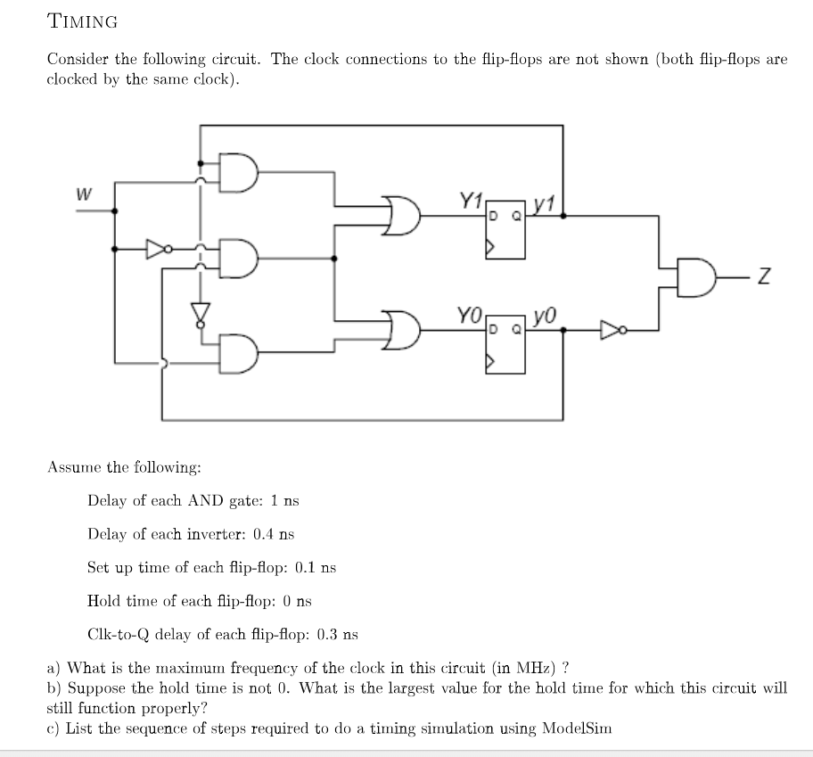 TIMING Consider the following circuit. The clock | Chegg.com