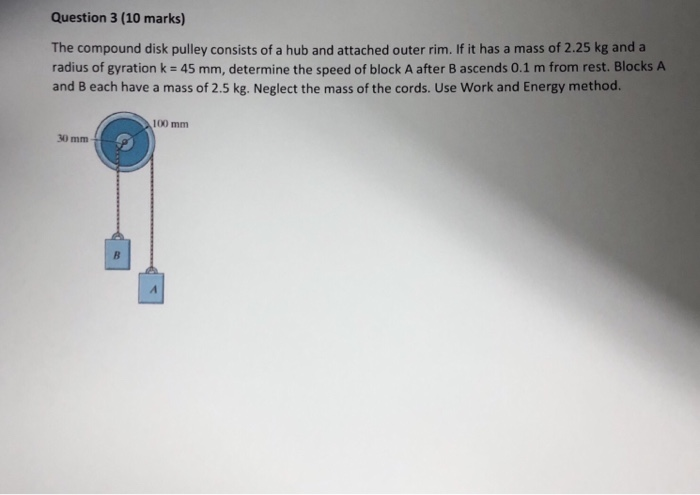 Solved Question 3 (10 marks) The compound disk pulley | Chegg.com