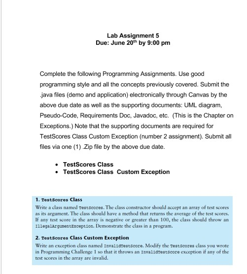 Solved Lab Assignment 5 Due: June 20th by 9:00 pm Complete | Chegg.com