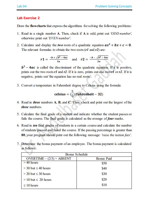 Solved Lab 04: Problem Solving Concepts Objectives: After | Chegg.com