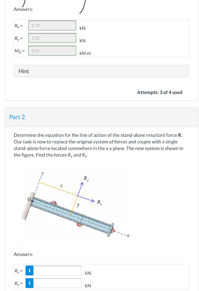 Solved Replace The Three Horizontal Forces And Applied 