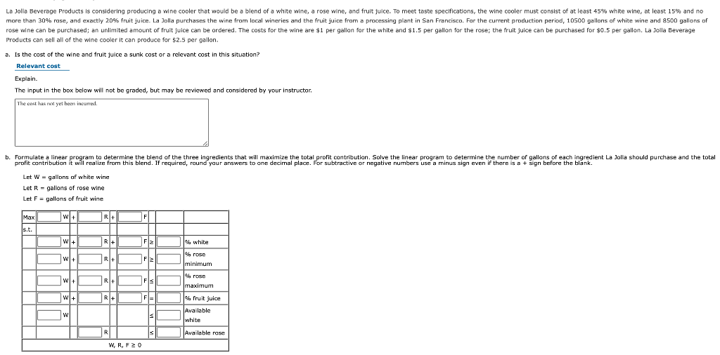 Solved La Jolla Beverage Products is considering producing a