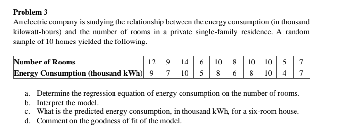 Solved Problem 3 An electric company is studying the | Chegg.com