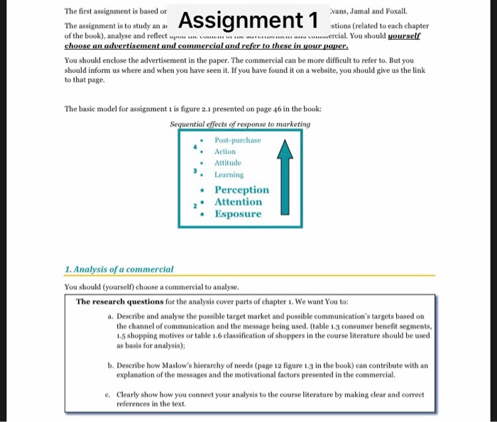The first assignment is based or The assignment is to | Chegg.com