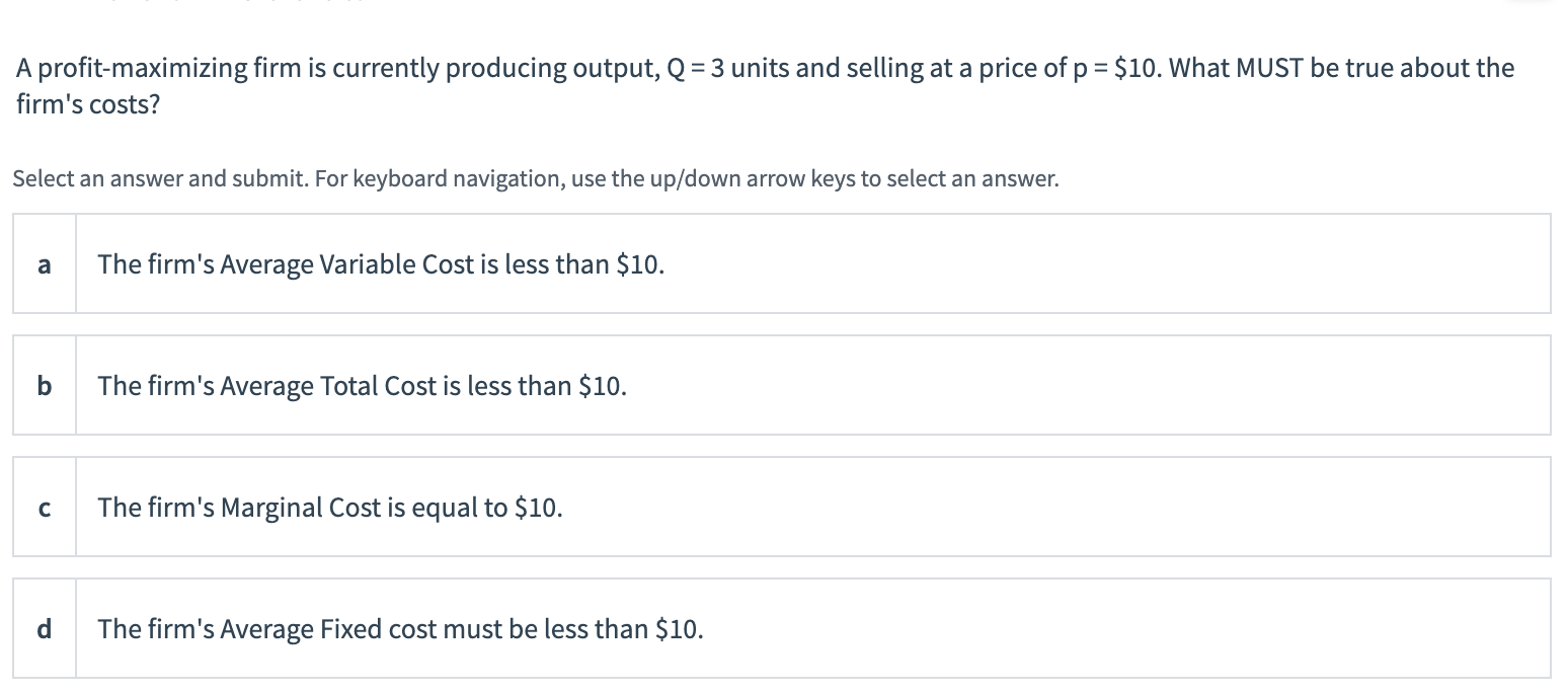 Solved A Profit-maximizing Firm Is Currently Producing | Chegg.com