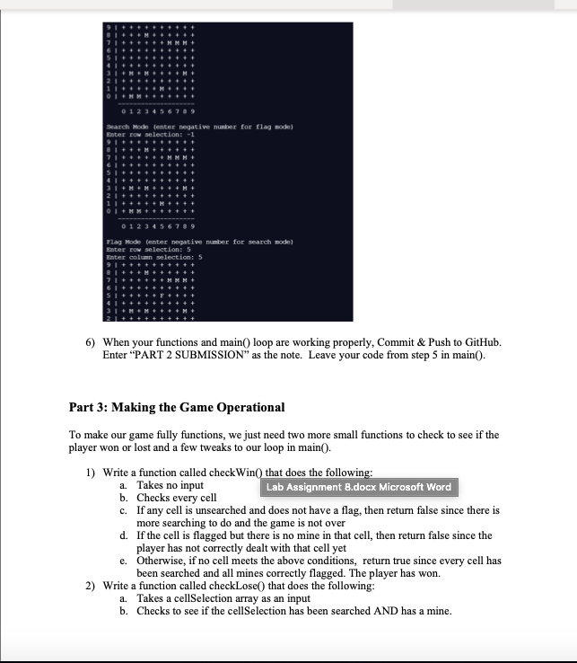Solved MineSweeper game in C++ For those who like to create | Chegg.com