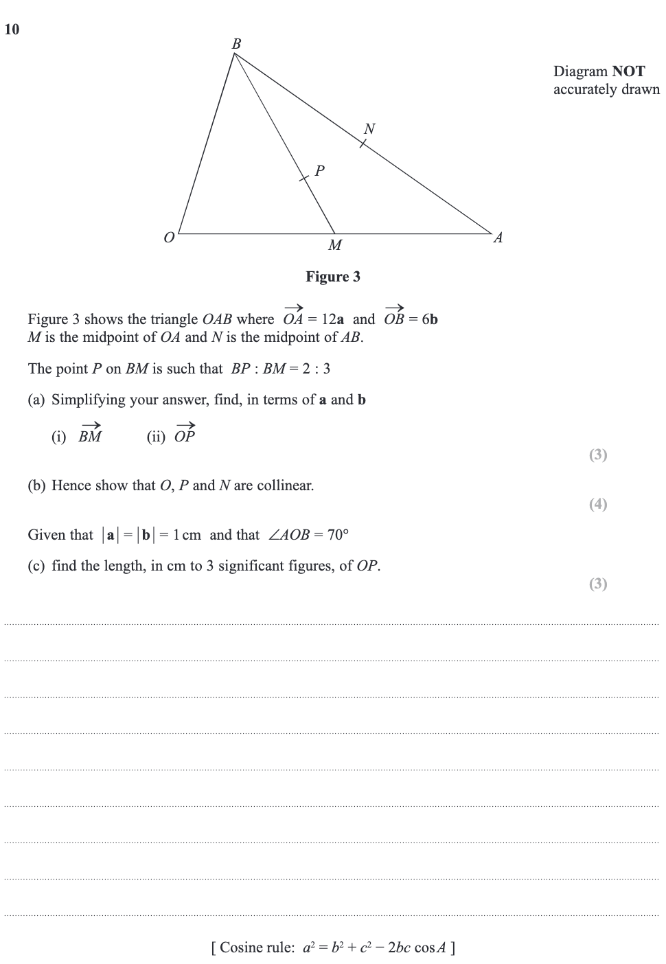 Solved 10 B Diagram NOT Accurately Drawn N A M Figure 3 | Chegg.com