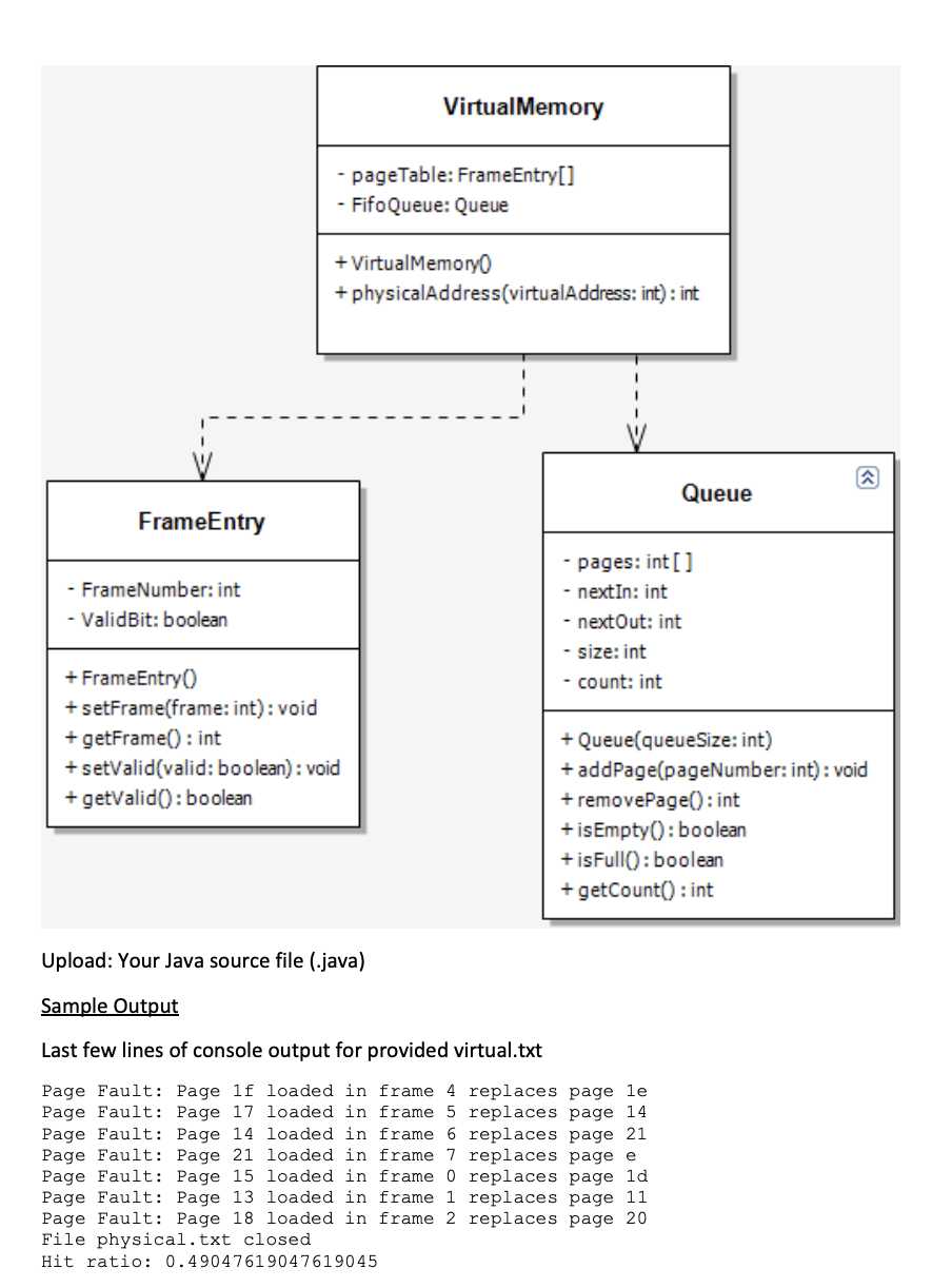 Create a Java program which translates a virtual | Chegg.com