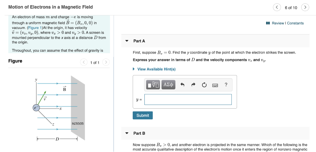 Solved Motion of Electrons in a Magnetic Field | Chegg.com