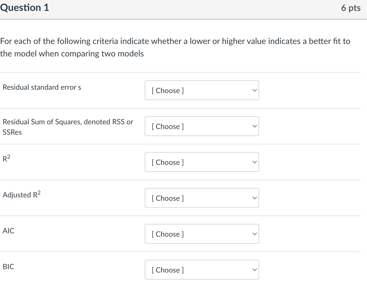 Solved For each of the following criteria indicate whether a | Chegg.com