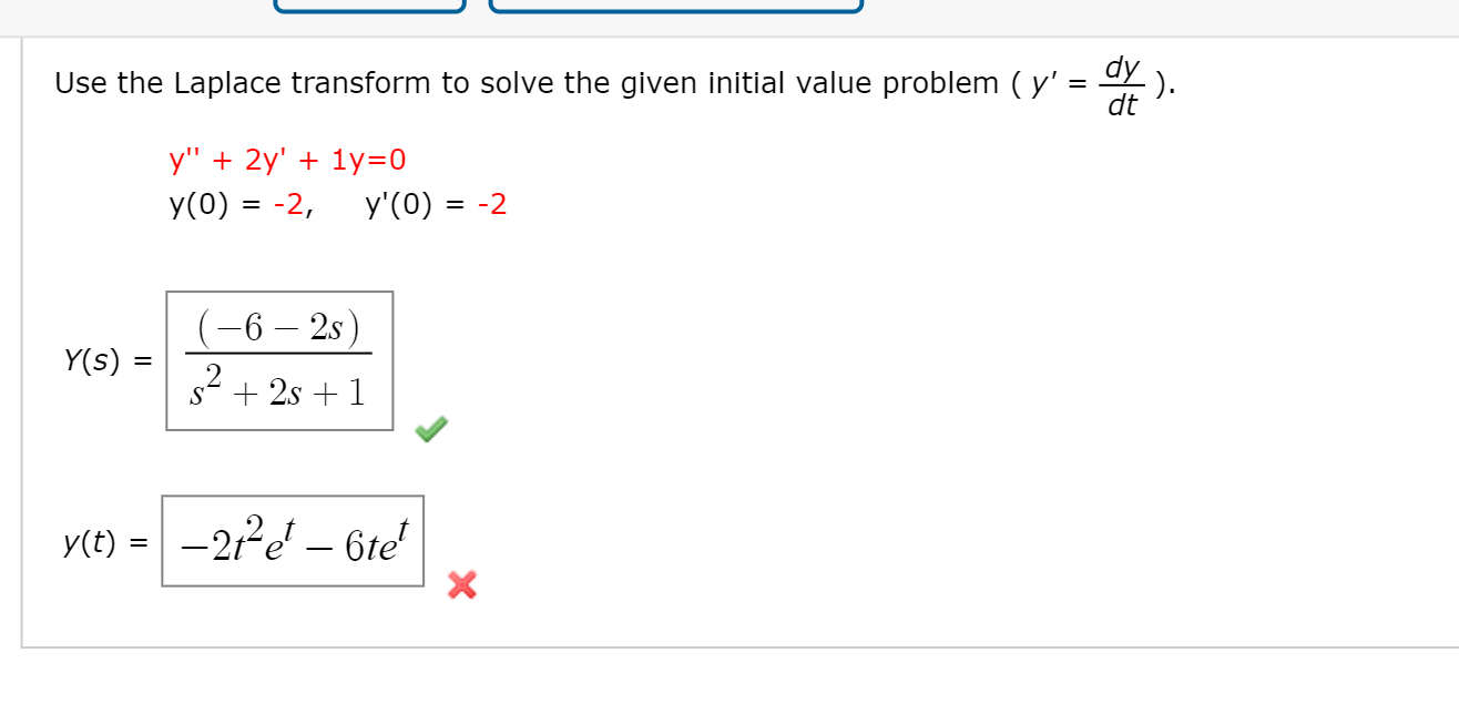 Solved Use The Laplace Transform To Solve The Given Initial | Chegg.com