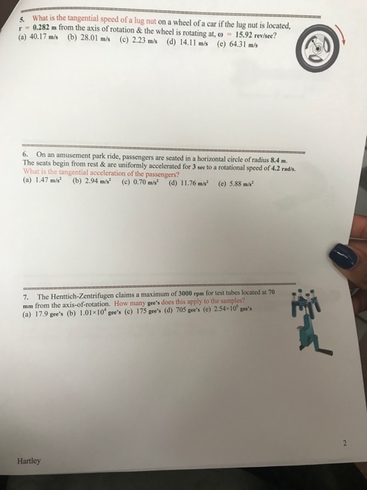 Solved s What is the tangential speed of a lug nut on a