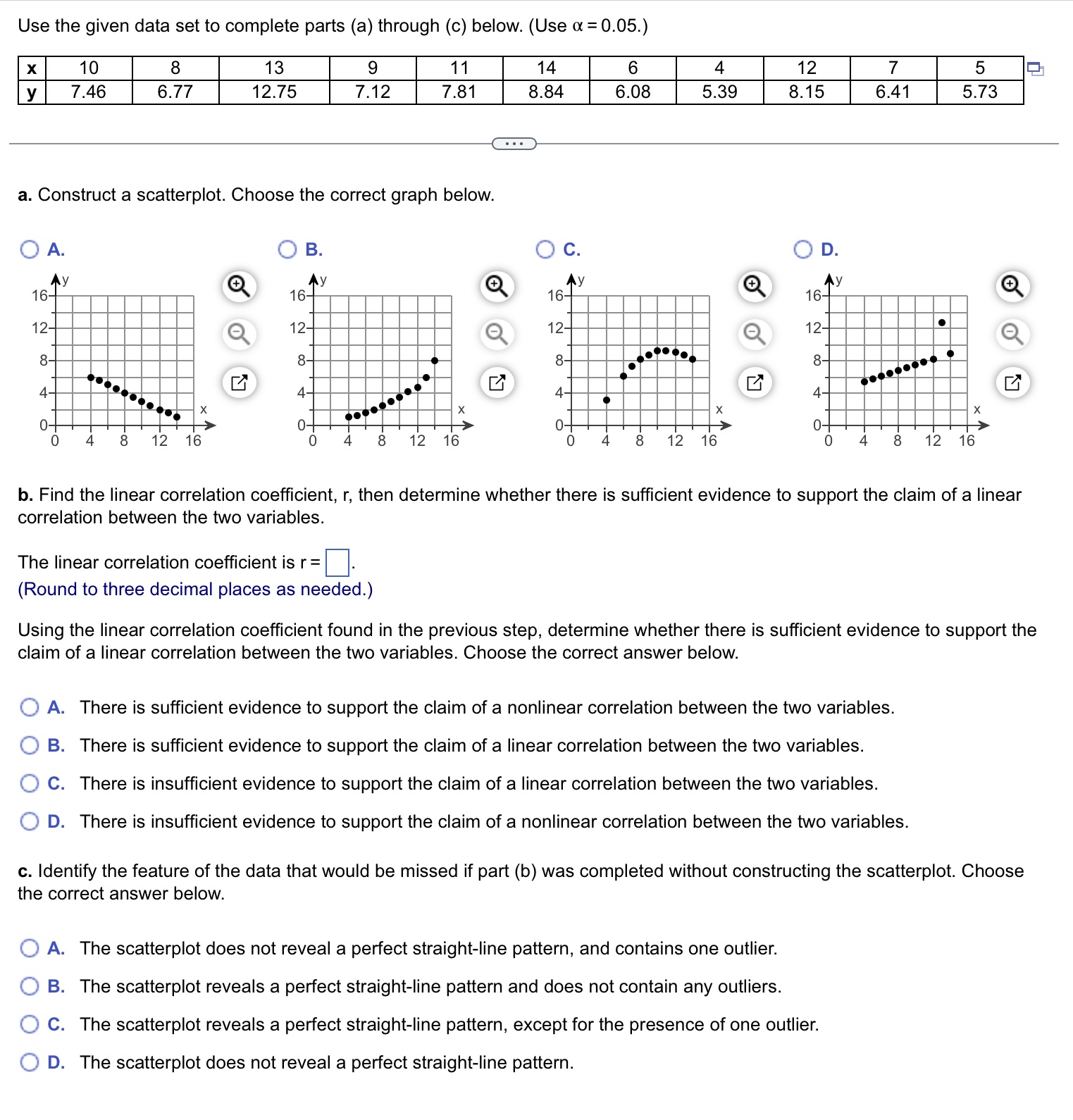 Solved Use the given data set to complete parts (a) through | Chegg.com