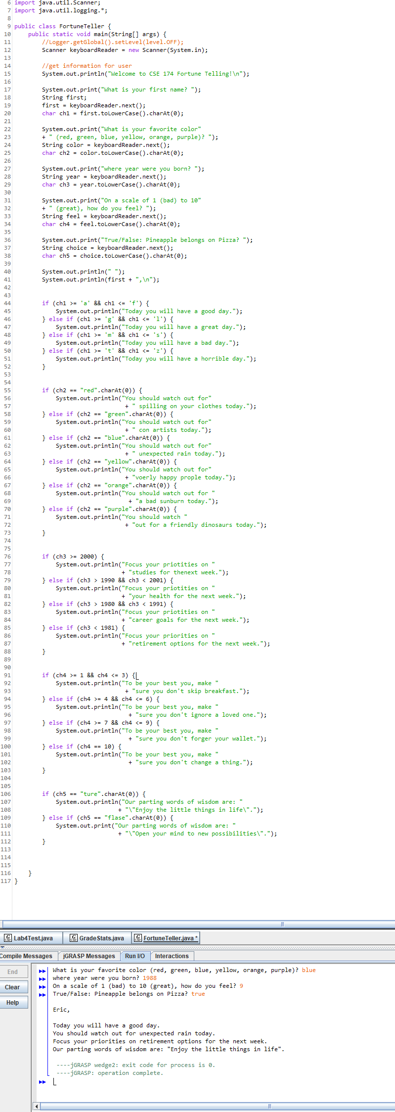 Solved Where is my code wrong? It doesn't show the | Chegg.com