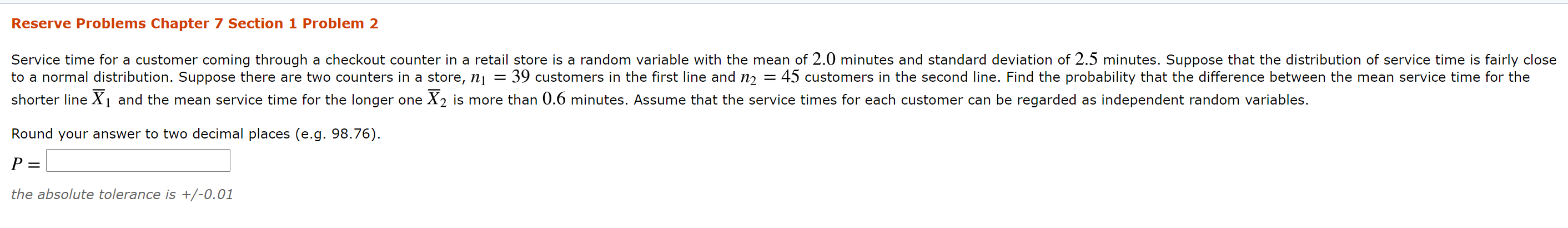 Solved Reserve Problems Chapter 7 Section 1 Problem 2 | Chegg.com