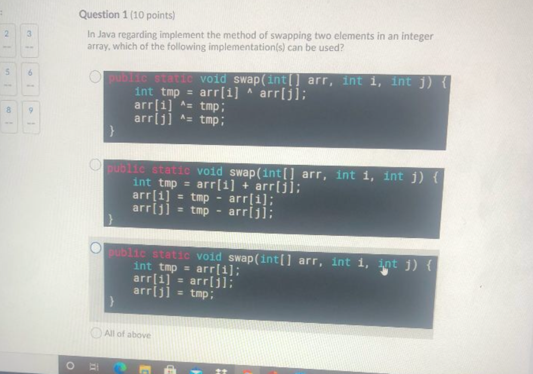 Solved 2 3 Question 1 (10 points) In Java regarding | Chegg.com