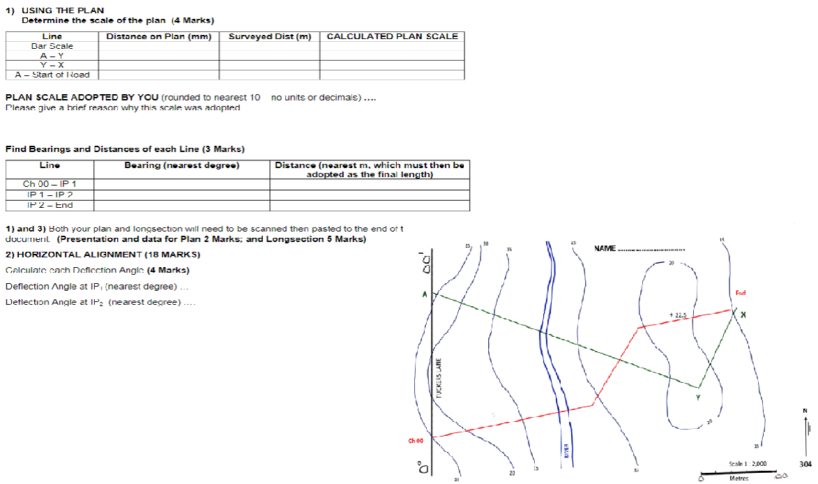 1) USING THE PLAN Determine the scale of the plan (4