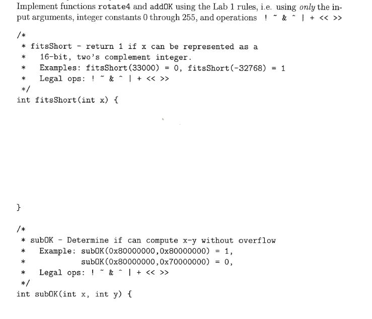 Solved Implement functions rotate 4 ﻿and addOK using the Lab | Chegg.com
