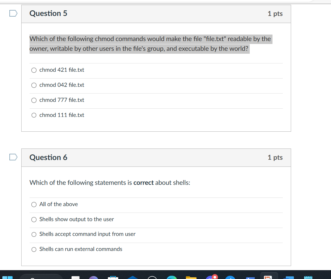 Solved Which of the following chmod commands would make the | Chegg.com