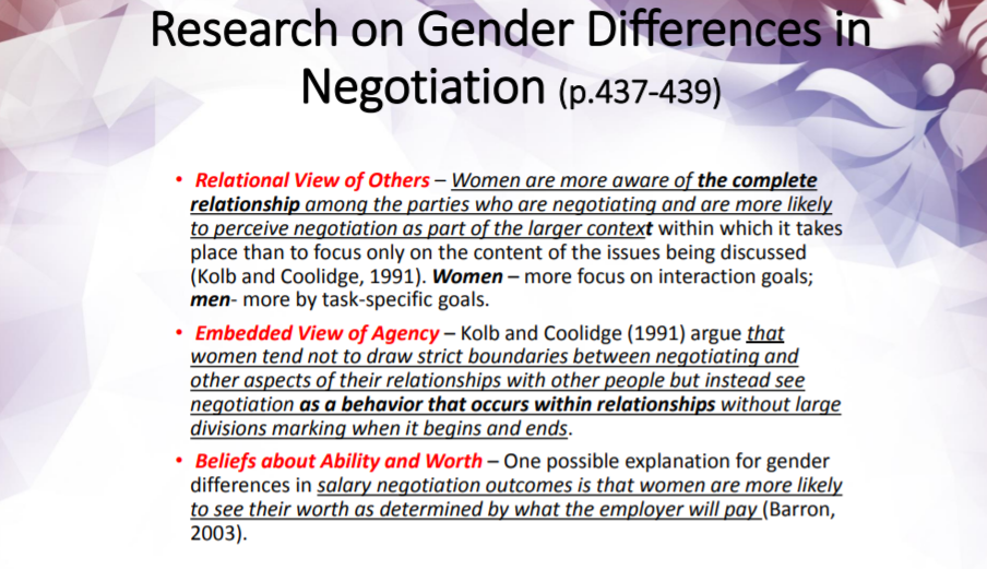 Solved Research on Gender Differences in Negotiation