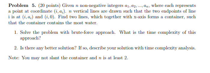 Solved Problem 5. (20 points) Given n non-negative integers | Chegg.com