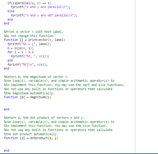 Solved Do not use any built in MATLAB functions or operators | Chegg.com