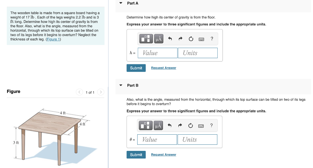 Solved The wooden table is made from a square board having a
