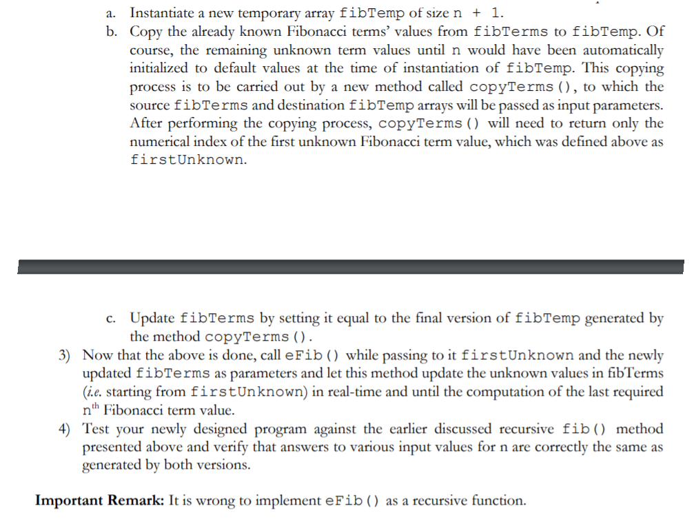 Solved The recursive Fibonacci sequence code presented and | Chegg.com