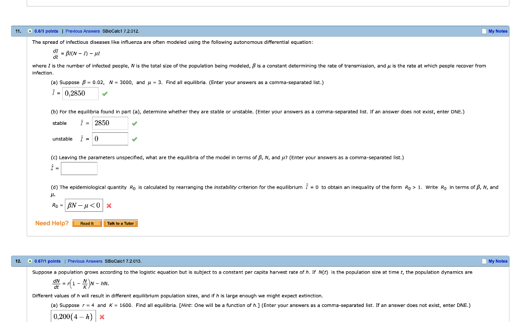 Solved O061 Polnts Previous Answers Sbiocalc1 72012 11 