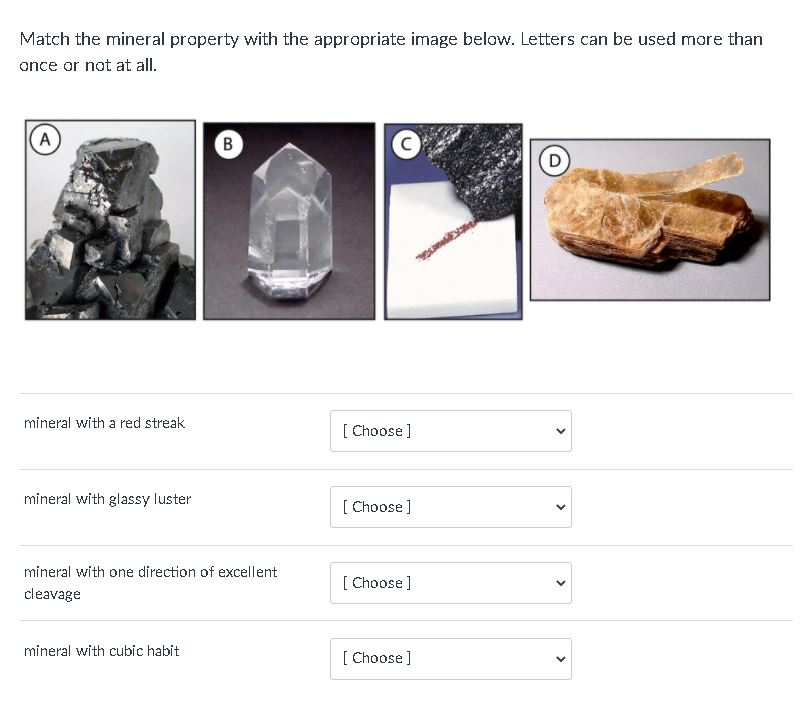 Match The Mineral Property With How It Is Tested Solved Match the mineral property with the appropriate image | Chegg.com