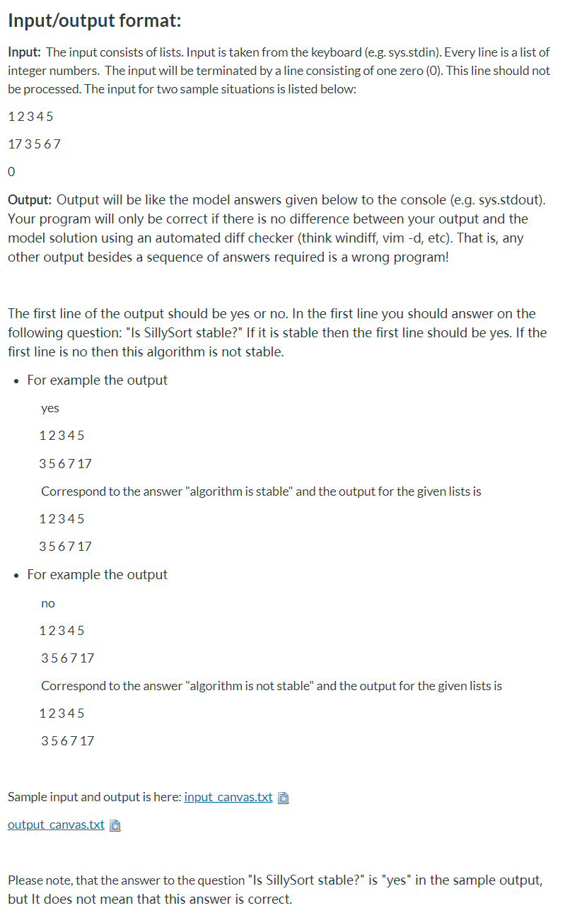 Input/output format: Input: The input consists of | Chegg.com