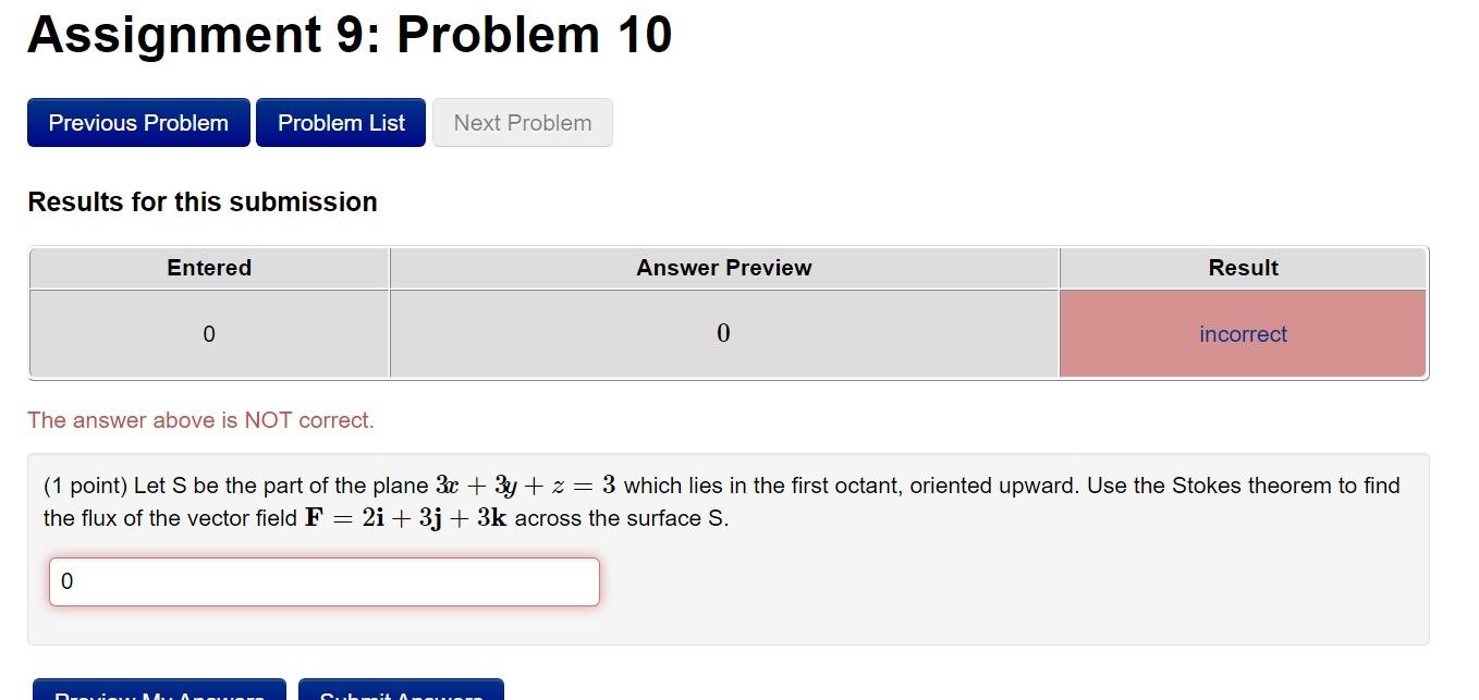 Solved Assignment 9: Problem 10 Previous Problem Problem | Chegg.com