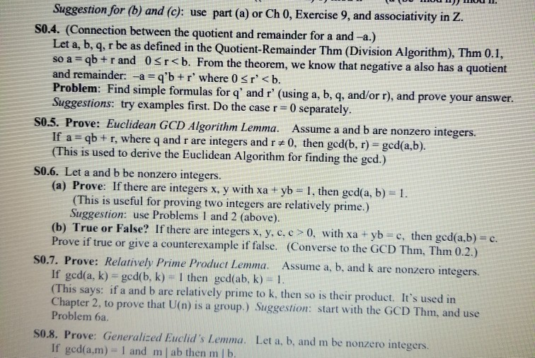 Solved Suggestion For (b) And (c): Use Part (a) Or Ch 0, | Chegg.com