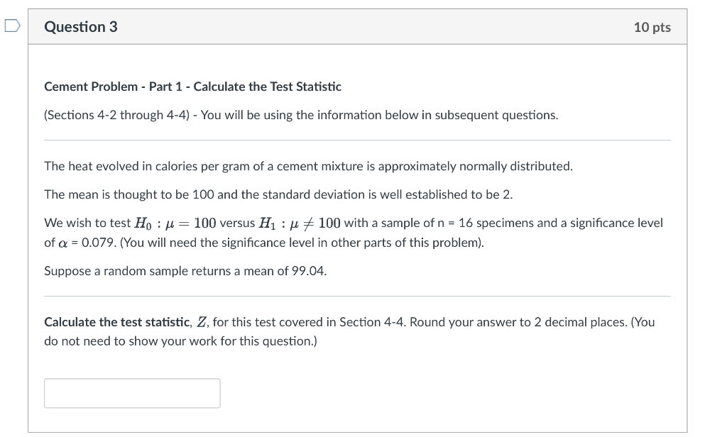Solved Cement Problem - Part 1 - Calculate the Test | Chegg.com