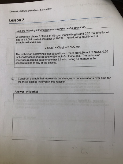 Solved Chemistry 30 Unit D Module 7 Summative Lesson 2 Use | Chegg.com