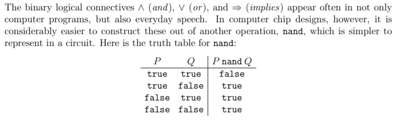 Solved The binary logical connectives ^ (and), V (or), and | Chegg.com