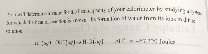 Solved: Ethalpy Change Of A Chemical Reaction, Sample Calc... | Chegg.com