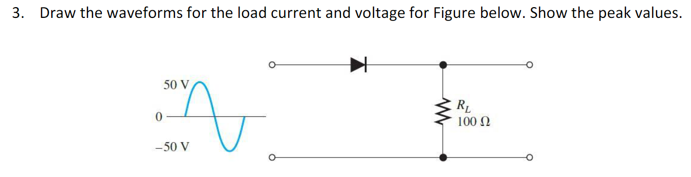 Solved 3. Draw the waveforms for the load current and | Chegg.com