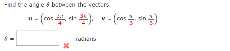 Solved Find the angle θ between the vectors. | Chegg.com