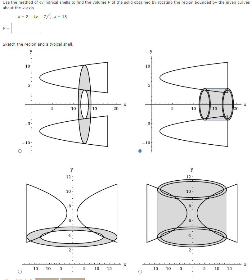 Solved Use the method of cylindrical shells to find the | Chegg.com