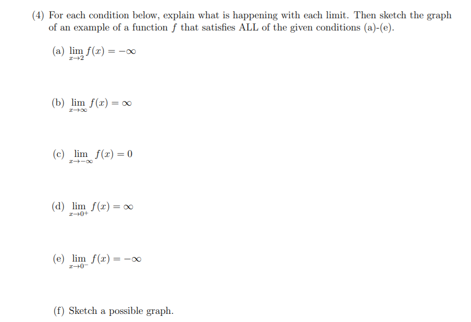 Solved (4) For each condition below, explain what is | Chegg.com