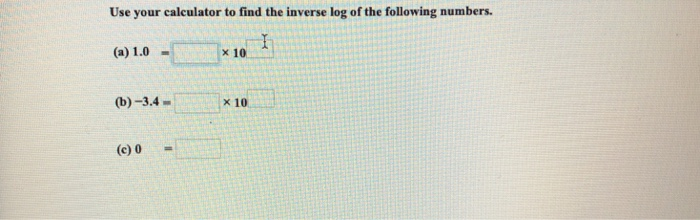 Solved Use your calculator to find the inverse log of the | Chegg.com