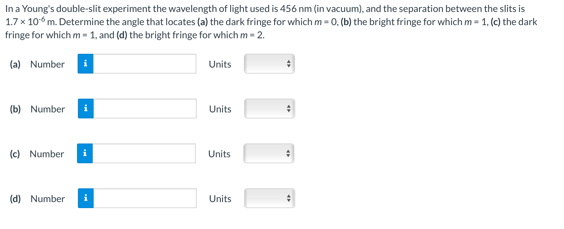 Solved In A Young's Double-slit Experiment The Wavelength Of | Chegg.com