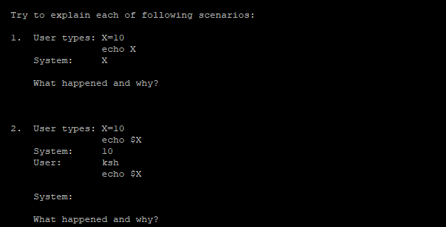 Solved Try to explain each of following scenarios: 1. User | Chegg.com
