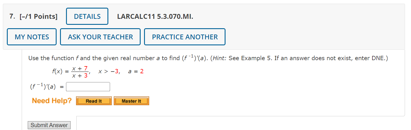 Solved Use the function f and the given real number a to | Chegg.com