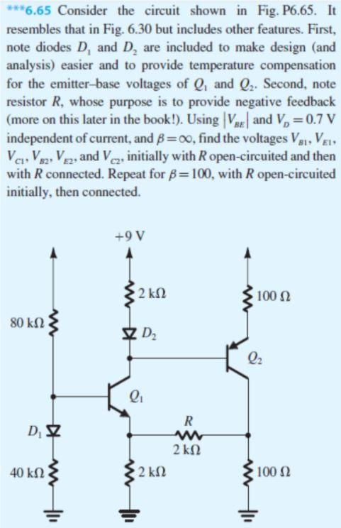 Solved ***6.65 Consider the circuit shown in Fig. P6.65. It | Chegg.com