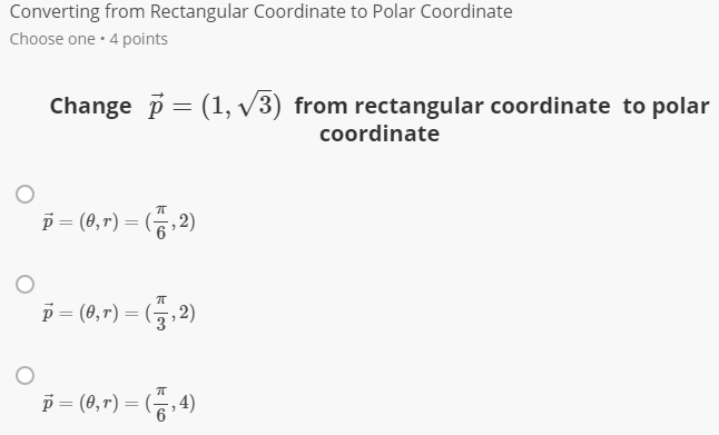 Solved Converting from Rectangular Coordinate to Polar | Chegg.com