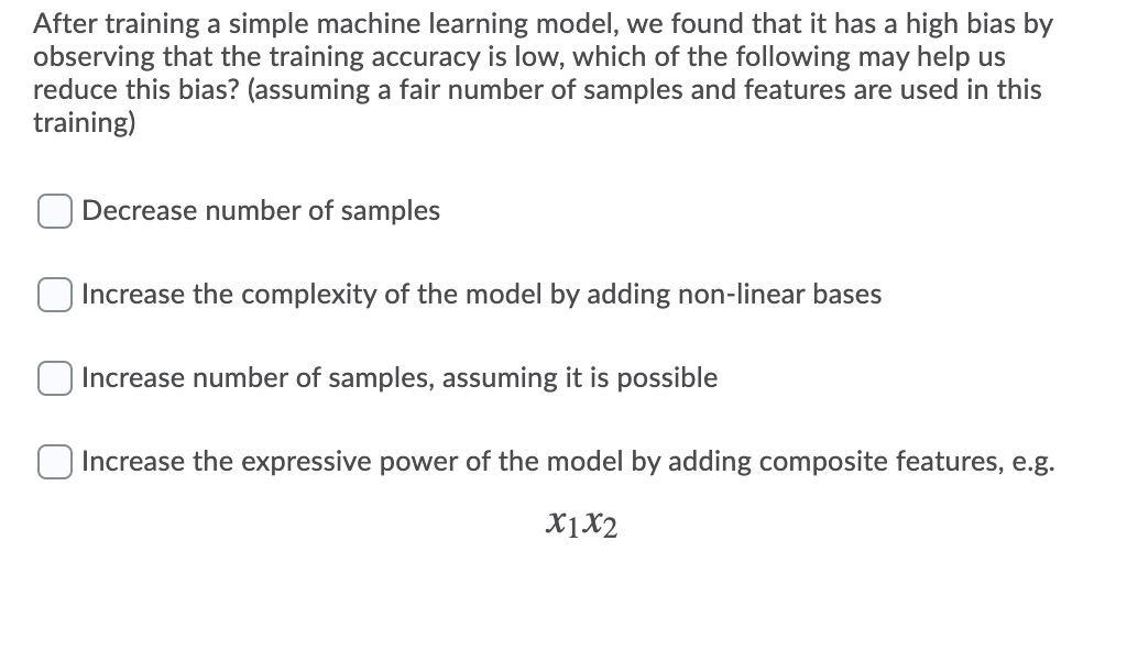 Solved After training a simple machine learning model, we | Chegg.com