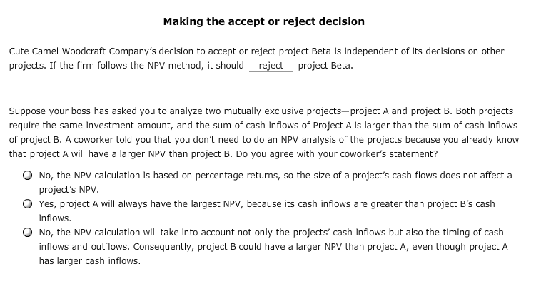 Solved 2. Net present value (NPV) The capital budgeting | Chegg.com